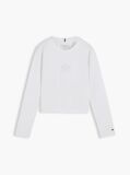 White Diamanté Star Flag Extra Slim Long Sleeve T-Shirt  Girls