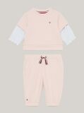 Pink Ithaca Stripe Sleeve Sweatshirt And Joggers Set  Newborn