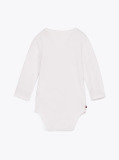 White Hilfiger Monotype Long Sleeve Bodysuit  Newborn