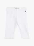 White Pointelle Knit Slim Leggings  Newborn