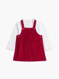 Multi Relaxed Heart Dungaree Dress Set  Newborn