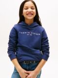Blue Essential Organic Cotton Hoodie With Logo  Kids Unisex
