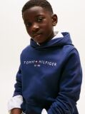 Blue Essential Organic Cotton Hoodie With Logo  Kids Unisex