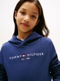Blue Essential Organic Cotton Hoodie With Logo  Kids Unisex