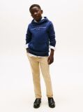 Blue Essential Organic Cotton Hoodie With Logo  Kids Unisex