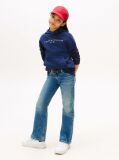 Blue Essential Organic Cotton Hoodie With Logo  Kids Unisex