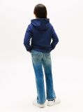 Blue Essential Organic Cotton Hoodie With Logo  Kids Unisex