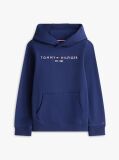 Blue Essential Organic Cotton Hoodie With Logo  Kids Unisex