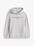 Grey Essential Organic Cotton Hoodie With Logo  Kids Unisex