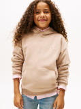Beige Logo Regular Fleece Hoody  Kids Unisex