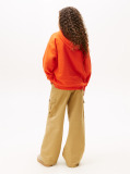 Orange Logo Regular Fleece Hoody  Kids Unisex