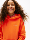 Orange Logo Regular Fleece Hoody  Kids Unisex