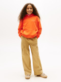 Orange Logo Regular Fleece Hoody  Kids Unisex