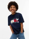 Blue Peanuts® Flag Graphic Jersey T-Shirt  Kids Unisex