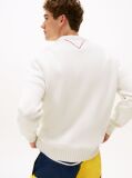 Beige Hilfiger Sailing Rib-Knit Intarsia Logo Jumper  Unisex