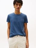 Blue Flag Embroidery Slim Fit T-Shirt  Men