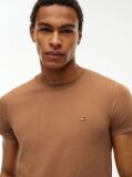 Brown Flag Embroidery Slim Fit T-Shirt  Men