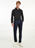 Black 1985 Collection Slim Fit Long Sleeve Polo  Men