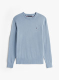Blue Cotton Cashmere Crew Neck Jumper  Men