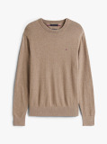 Brown Cotton Cashmere Crew Neck Jumper  Men