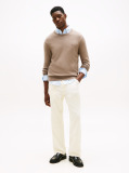 Brown Cotton Cashmere Crew Neck Jumper  Men