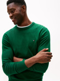 Green Cotton Cashmere Crew Neck Jumper  Men