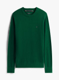 Green Cotton Cashmere Crew Neck Jumper  Men
