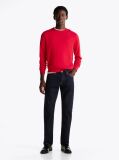 Red Cotton Cashmere Crew Neck Jumper  Men