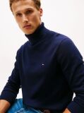 Blue Cotton Cashmere Roll Neck Jumper  Men