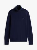 Blue Cotton Cashmere Roll Neck Jumper  Men