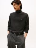 Grey Cotton Cashmere Roll Neck Jumper  Men