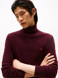Red Cotton Cashmere Roll Neck Jumper  Men