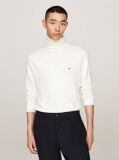 White Cotton Cashmere Roll Neck Jumper  Men