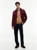 Brown Zip-Neck Jumper  Men