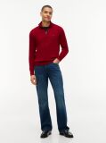 Red Zip-Neck Jumper  Men