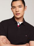 Black Tipped Placket Flag Embroidery Polo  Men