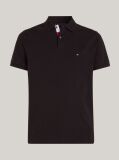 Black Tipped Placket Flag Embroidery Polo  Men