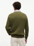 Green Cable Knit Crew Neck Jumper  Men