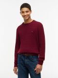 Red Cable Knit Crew Neck Jumper  Men