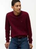 Red Cable Knit Crew Neck Jumper  Men