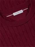 Red Cable Knit Crew Neck Jumper  Men