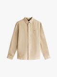 Beige Pigment Dyed Linen Regular Fit Shirt  Men