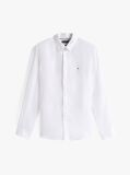 White Pigment Dyed Linen Regular Fit Shirt  Men