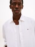 White Pigment Dyed Linen Regular Fit Shirt  Men