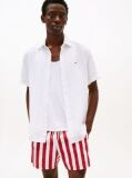 White Short Sleeve Regular Fit Linen Shirt  Men