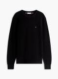 Black Crew Neck Textured Knit Jumper  Men