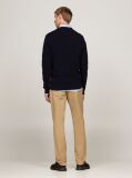 Blue Crew Neck Textured Knit Jumper  Men