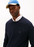 Blue Crew Neck Textured Knit Jumper  Men