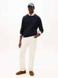 Blue Crew Neck Textured Knit Jumper  Men