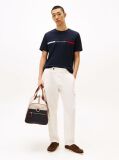 Blue Crew Neck Logo Panel T-Shirt  Men